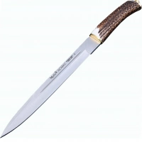 Нож с фиксированным клинком Muela Alcaraz Stag Handle, сталь X50CrMoV15, рукоять олений рог, коричневый купить в 