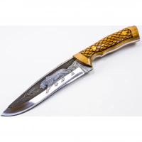 Нож Сафари-2, Кизляр СТО, сталь 65х13, резной купить в Барнауле